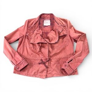Hei Hei Anthropologie Utility Jacket Women’s Medium Pink Coral Cargo Jacket